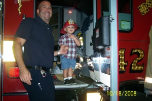 Todd Hammack Las Vegas Fire Captain and Jacob Hammack at station 42
